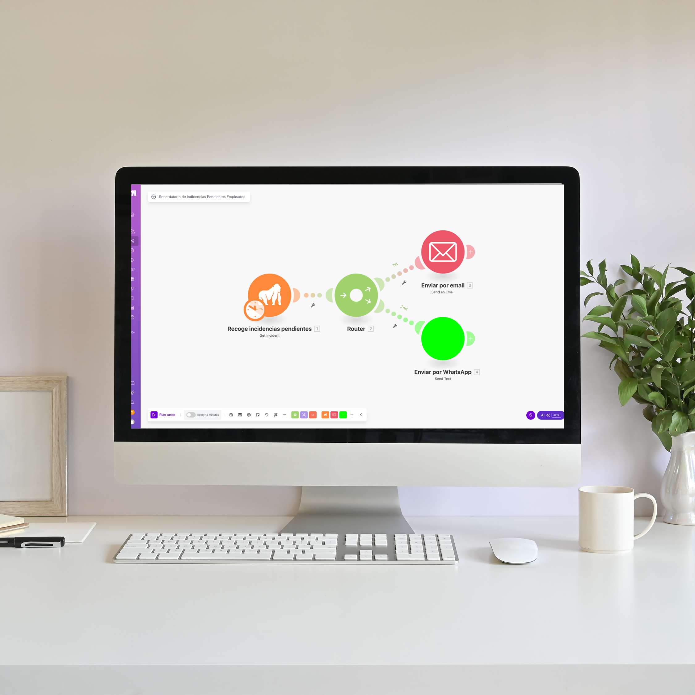 Recordatorio automático de incidencias pendientes a técnicos